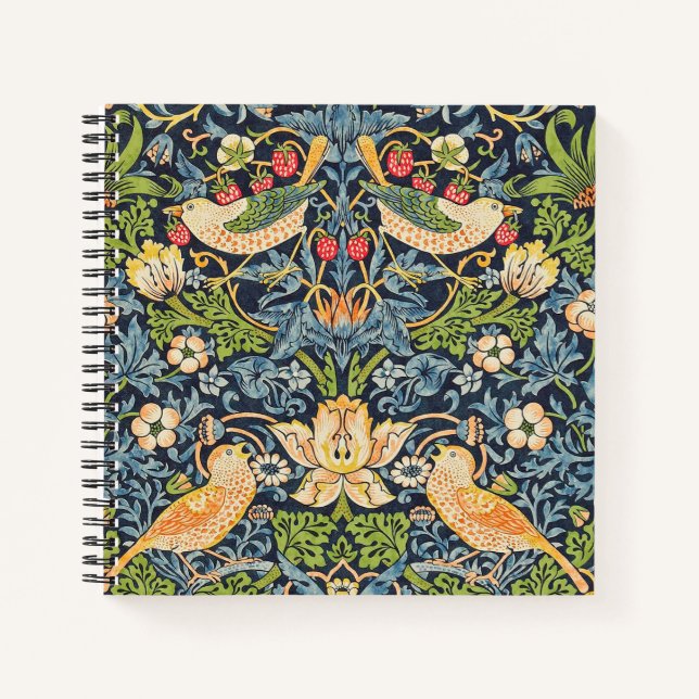 William Morris Strawberry Thief Floral Pattern Notebook (Front)