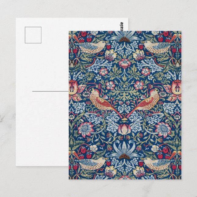 William Morris  Strawberry Thief Floral Pattern Postcard (Front/Back)