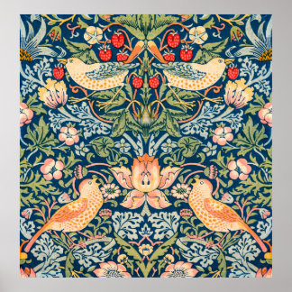William Morris Strawberry Thief Floral Pattern Poster