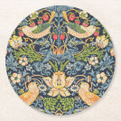 William Morris Strawberry Thief Floral Pattern Round Paper Coaster William Morris Strawberry Thief Floral Pattern Round Paper Coaster