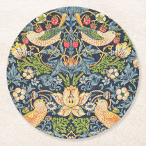 William Morris Strawberry Thief Floral Pattern Round Paper Coaster William Morris Strawberry Thief Floral Pattern Round Paper Coaster