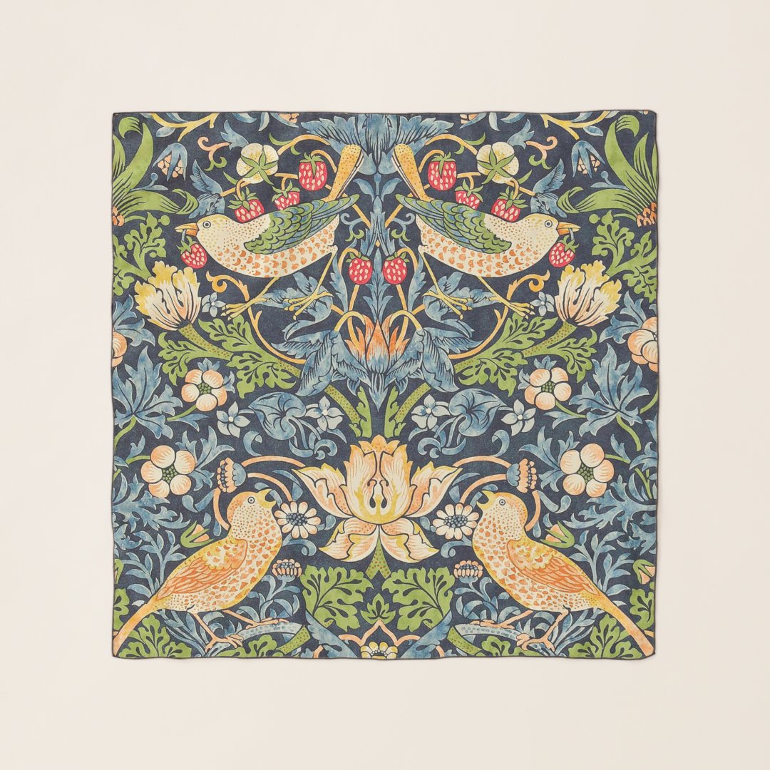 William Morris Strawberry Thief Floral Pattern Scarf | Zazzle