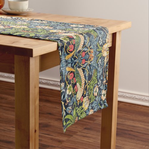 William Morris Strawberry Thief Floral Pattern Short Table Runner