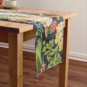 William Morris Strawberry Thief Floral Pattern Short Table Runner