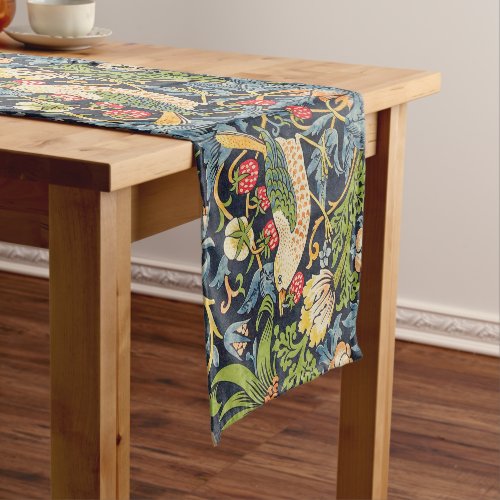 William Morris Strawberry Thief Floral Pattern Short Table Runner