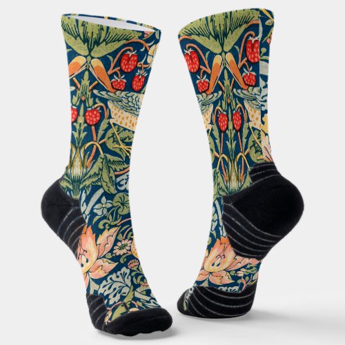 William Morris Strawberry Thief Floral Pattern Socks