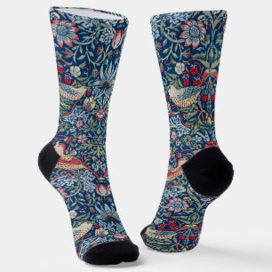 William Morris Strawberry Thief Floral Pattern Socks
