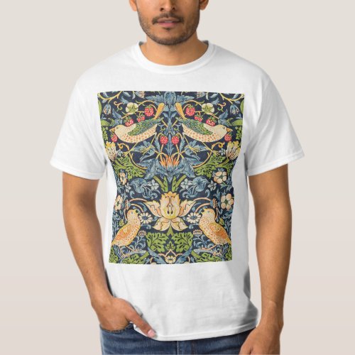 William Morris Strawberry Thief Floral Pattern T_Shirt