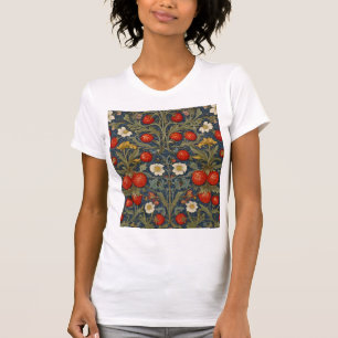 William Morris Strawberry Thief Floral Pattern T-Shirt