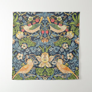 William Morris Strawberry Thief Floral Pattern Tapestry