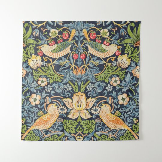 William Morris Strawberry Thief Floral Pattern Tapestry ...