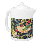William Morris Strawberry Thief Floral Pattern Teapot at Zazzle