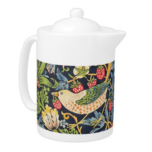 William Morris Strawberry Thief Floral Pattern Teapot