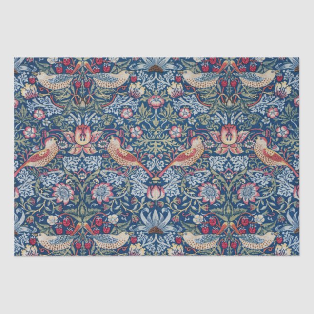 William Morris  Strawberry Thief Floral Pattern Tissue Paper (Front)
