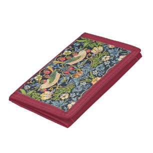 William Morris Strawberry Thief Floral Pattern Tri-fold Wallet