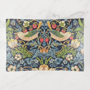 William Morris Strawberry Thief Floral Pattern Trinket Tray