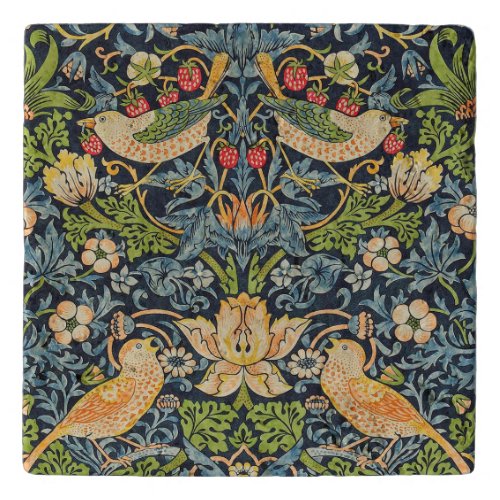 William Morris Strawberry Thief Floral Pattern Trivet