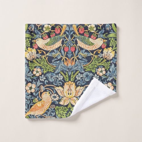 William Morris Strawberry Thief Floral Pattern Wash Cloth