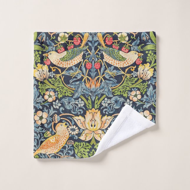 William Morris Strawberry Thief Floral Pattern Wash Cloth (Wash Cloth)