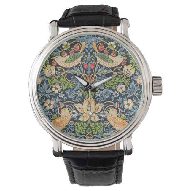 William Morris Strawberry Thief Floral Pattern Watch (Front)