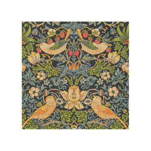 William Morris Strawberry Thief Floral Pattern Wood Wall Art