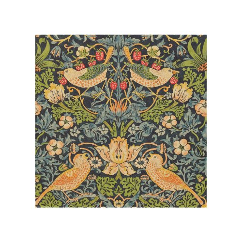 William Morris Strawberry Thief Floral Pattern Wood Wall Art