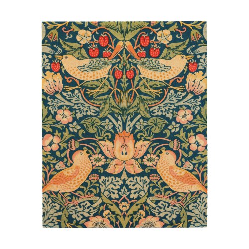 William Morris Strawberry Thief Floral Pattern Wood Wall Art