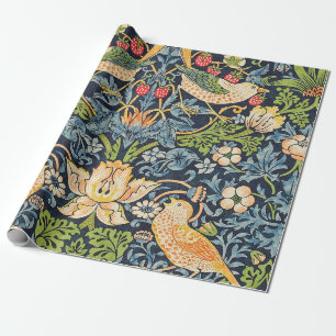 William Morris Strawberry Thief Floral Pattern Wrapping Paper
