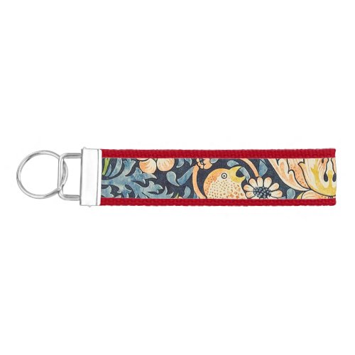 William Morris Strawberry Thief Floral Pattern Wrist Keychain