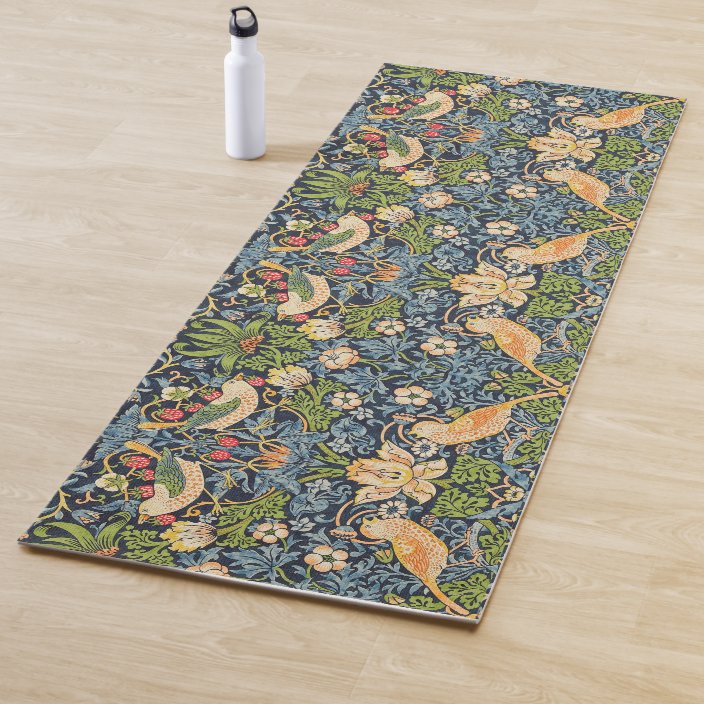 William Morris Strawberry Thief Floral Pattern Yoga Mat ...