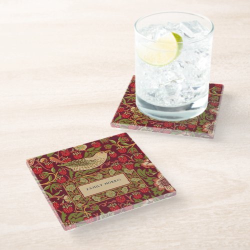 William Morris Strawberry Thief Glass Coaster