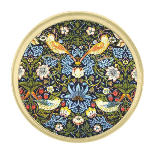 William Morris, Strawberry Thief, Gold Finish Lapel Pin