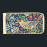 William Morris - Strawberry Thief Gold Finish Money Clip<br><div class="desc">Strawberry Thief - William Morris,  Repeating design for textiles,  1883</div>