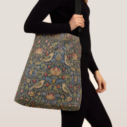 William Morris Strawberry Thief Gold Monogram Crossbody Bag