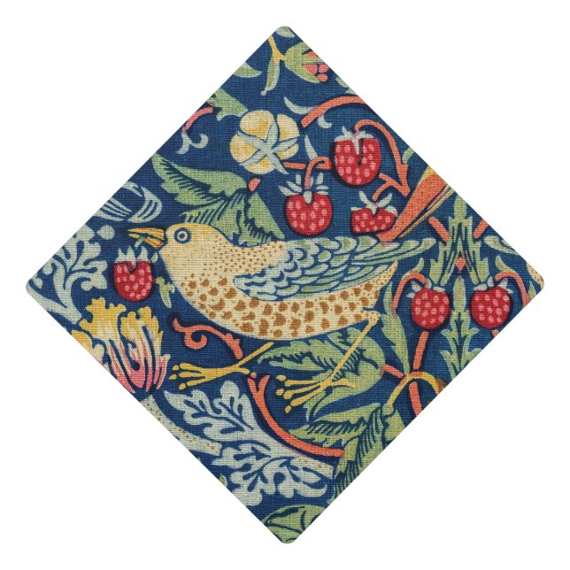 William Morris - Strawberry Thief Graduation Cap Topper (Front)