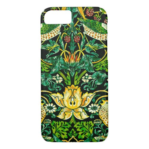 William Morris Strawberry Thief Green And Orange iPhone 87 Case