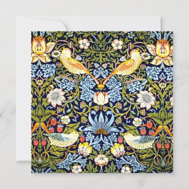 William Morris, Strawberry Thief, Holiday Card (Front)