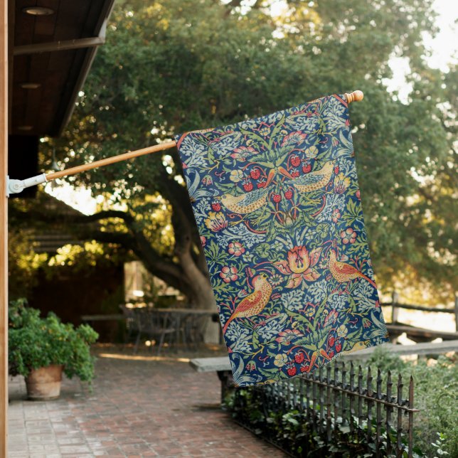 William Morris - Strawberry Thief House Flag (In SItu)