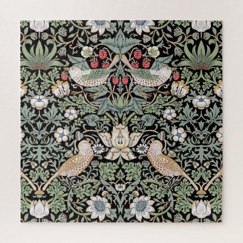 William Morris Strawberry Thief I Black Birds Jigsaw Puzzle