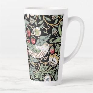 William Morris Strawberry Thief I Black Birds Latte Mug