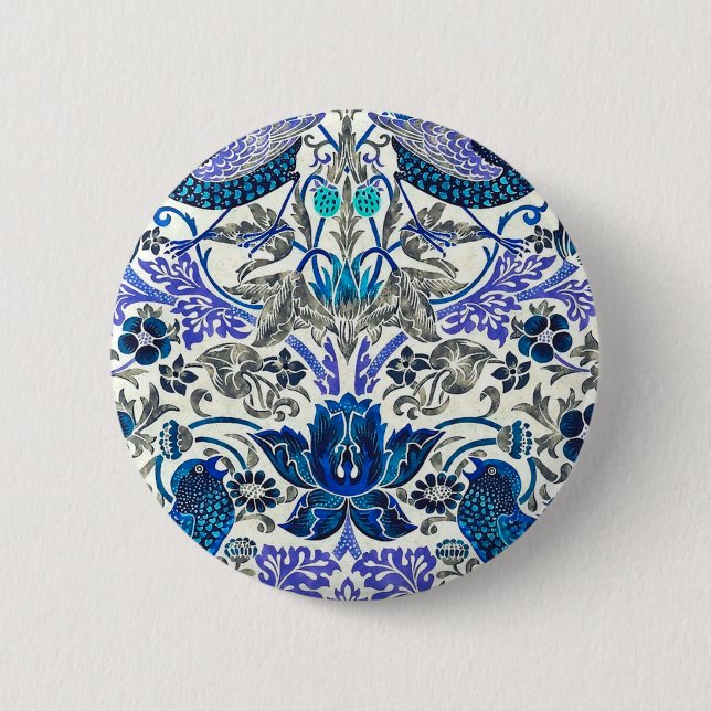 William Morris Strawberry Thief - Inverted Button (Front)