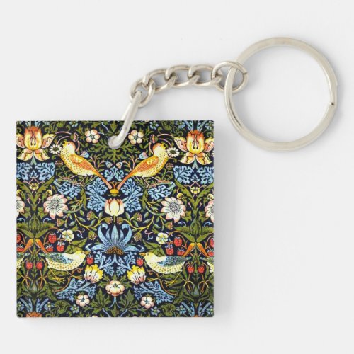 William Morris _ Strawberry Thief Keychain