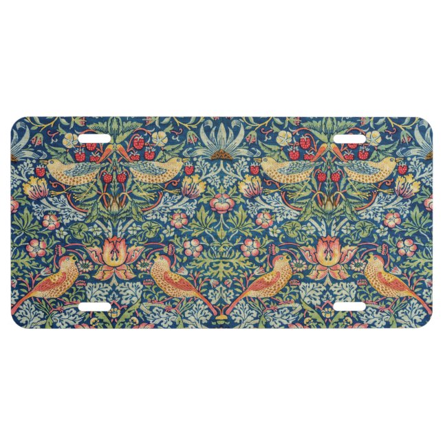 William Morris - Strawberry Thief License Plate (Front)