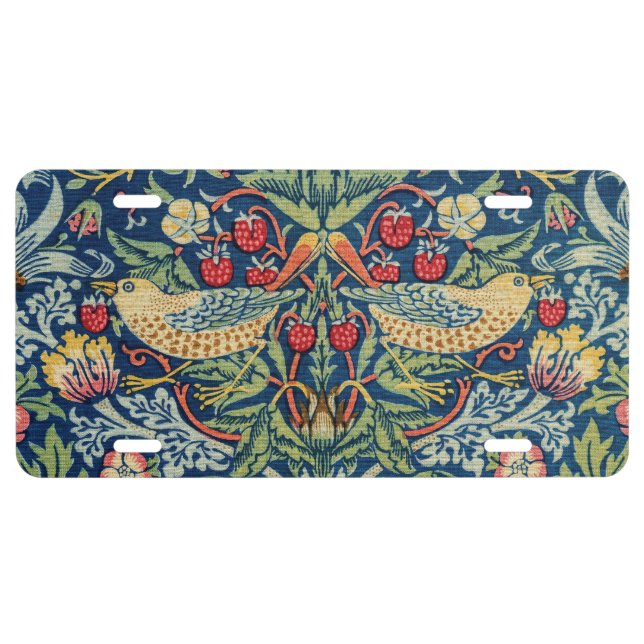William Morris - Strawberry Thief License Plate (Front)