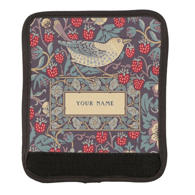 William Morris Strawberry Thief Luggage Handle Wra Luggage Handle Wrap (Front)