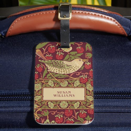 William Morris Strawberry Thief Luggage Tag