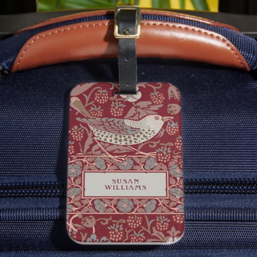 William Morris Strawberry Thief Luggage Tag