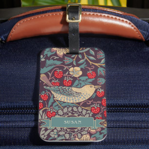 William Morris Strawberry Thief Luggage Tag