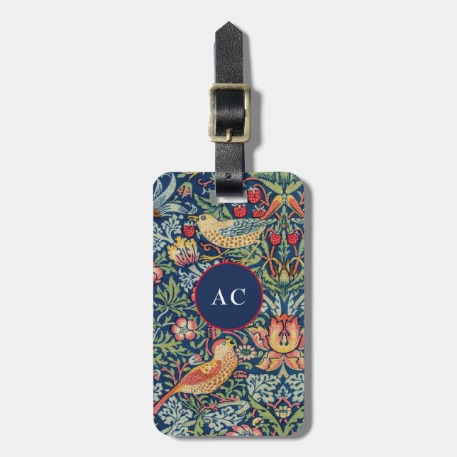 William Morris - Strawberry Thief Luggage Tag (Front Vertical)
