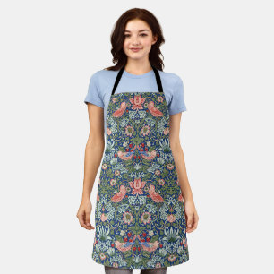 William Morris Strawberry Thief Navy Coral Apron